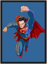 Quadro Decorativo Superman Heróis Geek Decorações Com Moldura G09