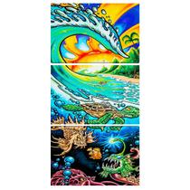 Quadro Decorativo Surf Pintura Fundo do Mar Sala Kit Nicho