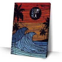 Quadro Decorativo Surf Vintage Long Beach 40x60 Moderno