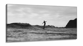 Quadro Decorativo Surfing Praia Onda em Tecido Canvas 130x60