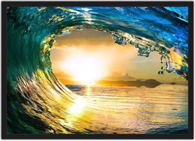 Quadro Decorativo Surfista Surf Praia Mar Onda Salas Quartos Decorações Com Moldura