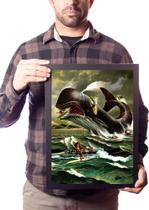 Quadro Decorativo Surfistas Baleia Arte Praia