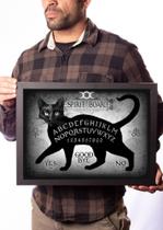 Quadro Decorativo Tabuleiro Ouija Terror Arte Gato Preto