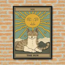 Quadro Decorativo Tarot Gato O Sol - 70x50cm