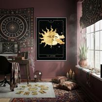 Quadro Decorativo Tarot Sol E Lua 70x50cm Mold Preta