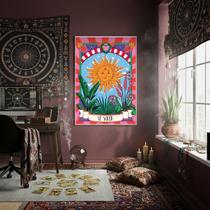 Quadro Decorativo Tarot Sol Paixão 70x50cm Mold Preta