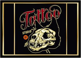 Quadro Decorativo Tatuagem Tatoo Vintage Retrô Com Moldura RC002