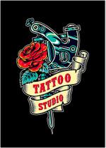 Quadro Decorativo Tatuagem Tatoo Vintage Retrô Com Moldura RC003