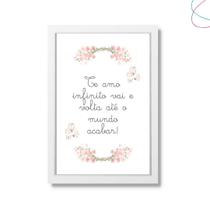 Quadro Decorativo - Te amo infinito vai e volta Aquarela