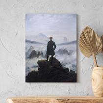 Quadro Decorativo Tela Canvas Conceito Caminhante Sobre o Mar de Névoa - Caspar Friedrich 180x120 cm - Tendenci