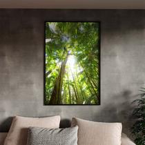 Quadro Decorativo Tela Canvas Paisagem Floresta Tropical Com Moldura Preto - 120x80 cm - Tendenci