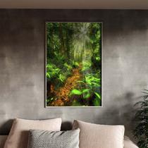 Quadro Decorativo Tela Canvas Paisagem Forest Trail Com Moldura Prata - 100x70 cm - Tendenci