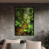 Quadro Decorativo Tela Canvas Paisagem Forest Trail Com Moldura Preto - 200x100 cm - Tendenci