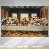Quadro Decorativo Tela Santa Ceia Jesus Sala Tecido Canvas