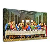 Quadro Decorativo Tela Santa Ceia Sala Quarto Escritório Cozinha Tecido Canvas 50x80cm