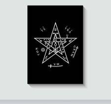 Quadro Decorativo Tetragrammaton Pentagrama Esotérico com Moldura E Acetato Tamanho A3