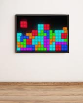Quadro Decorativo Tetris Jogo Clássico de Blocos com Moldura E Acetato Tamanho A3