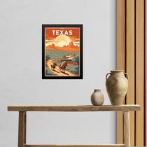 Quadro Decorativo Texas - Eua 45X34Cm - Com Vidro