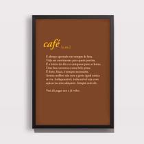 Quadro Decorativo Texto Café