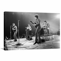 Quadro decorativo The Beatles Tocando Retrô - Tela em Tecido
