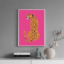 Quadro Decorativo The Leopard - Pink 24X18Cm