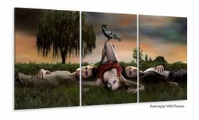 Quadro Decorativo The Vampire Diares Com Tela Em Tecido 120x60 3 peças