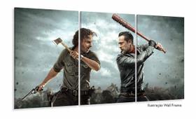 Quadro Decorativo The Walking Dead 3 peças 120x60 em tecido