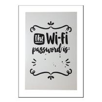 Quadro Decorativo The Wifi Password Is com Moldura Branca e Vidro 30x20 Mdf Madeira Adesivada Quadro Decorativo The Wifi Password Is com Moldura Branca e Vidro 30x20 Mdf Madeira Adesivada
