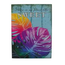 Quadro Decorativo There is no place like sweet - Folhas Coloridas MDF