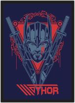 Quadro Decorativo Thor Heróis Geek Decorações Com Moldura G08