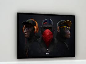 Quadro Decorativo Three Wise Monkeys - 70x50cm Quadro Decorativo Three Wise Monkeys - 70x50cm