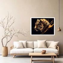 Quadro Decorativo Tigre Dourado - 50x70cm