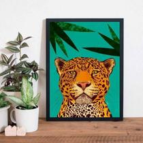 Quadro Decorativo Tigre Tropical 45X34Cm