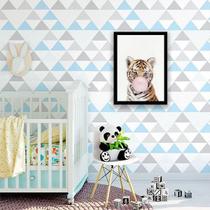 Quadro Decorativo Tigrinho Chicletes 34X23Cm Moldura Branca