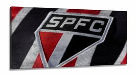 Quadro Decorativo Time São Paulo Escudo Futebol em Tecido Canvas 130x60
