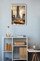 Quadro Decorativo Time Square Taxi Amarelo - 70X50Cm