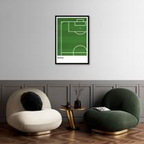 Quadro Decorativo Tipos de Quadra, Futebol Moldura Caixa, Preta