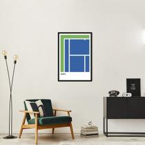 Quadro Decorativo Tipos de Quadra, Tenis USO Moldura Caixa, Preta