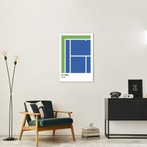 Quadro Decorativo Tipos de Quadra, Tenis USO Moldura Filete, Branca