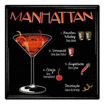 Quadro Decorativo Top Cocktail Drink Manhattan Com Receita Quadro Decorativo Top Cocktail Drink Manhattan Com Receita