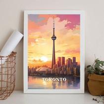 Quadro Decorativo Toronto - Canadá 33X24Cm - Com Vidro Quadro Decorativo Toronto - Canadá 33X24Cm - Com Vidro