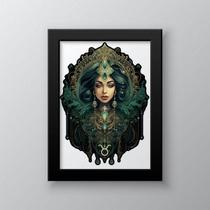 Quadro Decorativo Touro 33x24cm - Moldura Madeira Preta Quadro Decorativo Touro 33x24cm - Moldura Madeira Preta