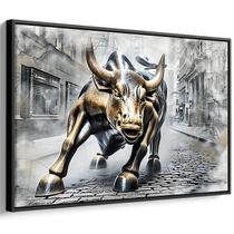Quadro decorativo Touro de Wall Street em Pintura Marcante - Art Canvas Quadro decorativo Touro de Wall Street em Pintura Marcante - Art Canvas