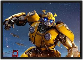 Quadro Decorativo Transformers Bumblebee Cinema Decorações Com Moldura
