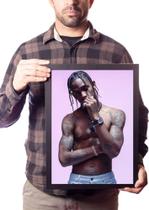 Quadro Decorativo Travis Scott Foto Poster Moldurado