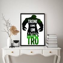 Quadro Decorativo Treine Como Um Monstro 24x18cm Quadro Decorativo Treine Como Um Monstro 24x18cm
