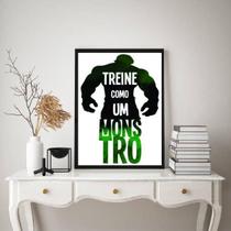 Quadro Decorativo Treine Como Um Monstro 33X24Cm