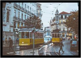 Quadro Decorativo Trem Bonde Elétrico Máquinas Paisagem Salas Quartos Escritórios Com Moldura RC032 Quadro Decorativo Trem Bonde Elétrico Máquinas Paisagem Salas Quartos Escritórios Com Moldura RC032