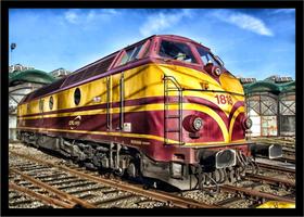 Quadro Decorativo Trem Locomotiva Máquinas Paisagem Salas Quartos Escritórios Com Moldura RC026