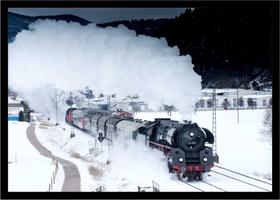 Quadro Decorativo Trem Locomotiva Máquinas Paisagem Salas Quartos Escritórios Com Moldura RC029